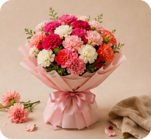 Mixed Carnations & Roses Bouquet