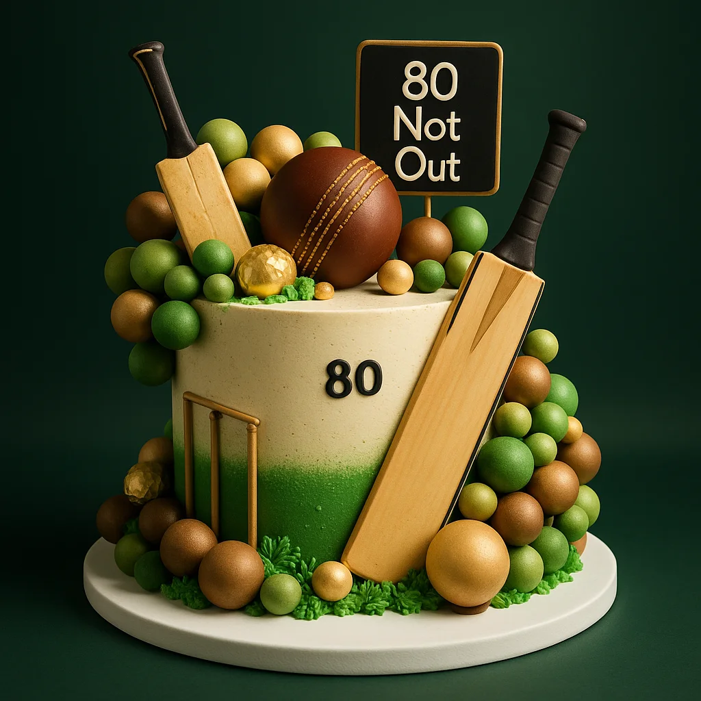 80 Not Out Milestone Cake - TF Cakes Online Delivery Freshly baked handcrafted 80 Not Out Milestone Cake – Cake design by TF Cakes