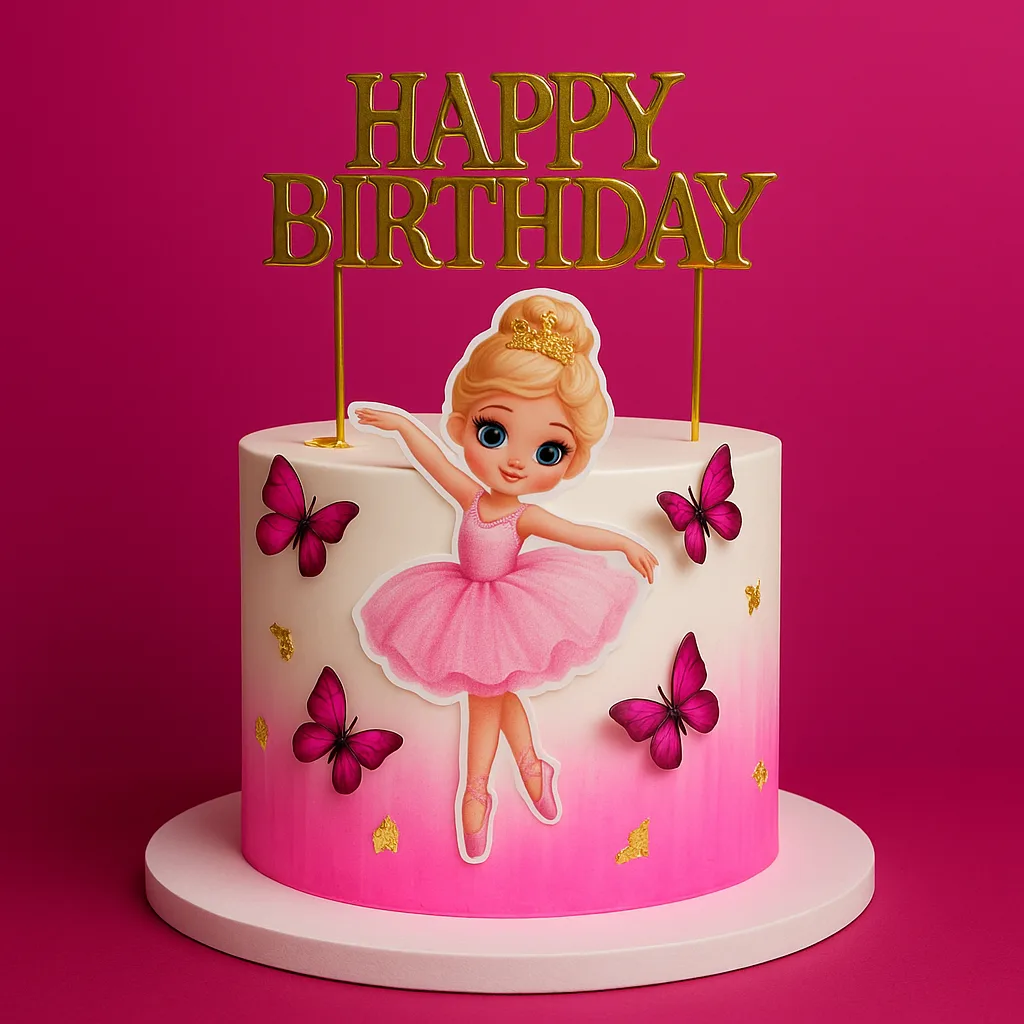 Ballet Girl Cake - TF Cakes Online Delivery Freshly baked handcrafted Ballet Girl Cake – Cake design by TF Cakes