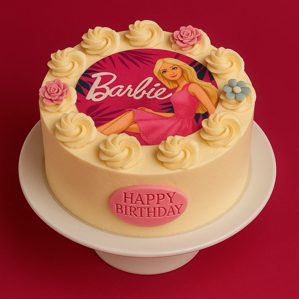 Barbie Floral Birthday Cake - TF Cakes Online Delivery Freshly baked handcrafted Barbie Floral Birthday Cake – Cake design by TF Cakes