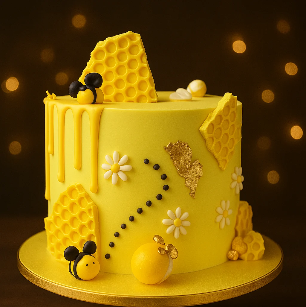 Bee_utiful Honeycomb & Bee Cake - TF Cakes Online Delivery Freshly baked handcrafted Bee_utiful Honeycomb & Bee Cake – Cake design by TF Cakes