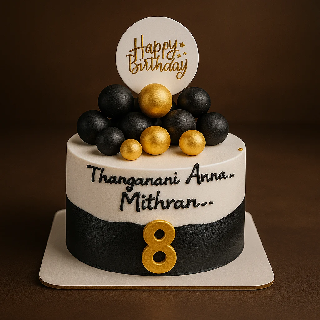 Black Gold Birthday Cake - TF Cakes Online Delivery Freshly baked handcrafted Black Gold Birthday Cake – Cake design by TF Cakes