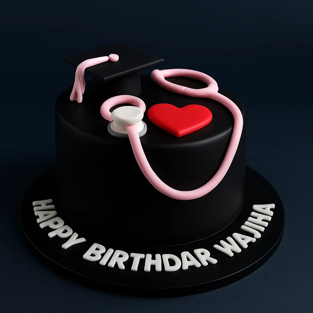 Black Graduation Doctor Cake - TF Cakes Online Delivery Freshly baked handcrafted Black Graduation Doctor Cake – Cake design by TF Cakes