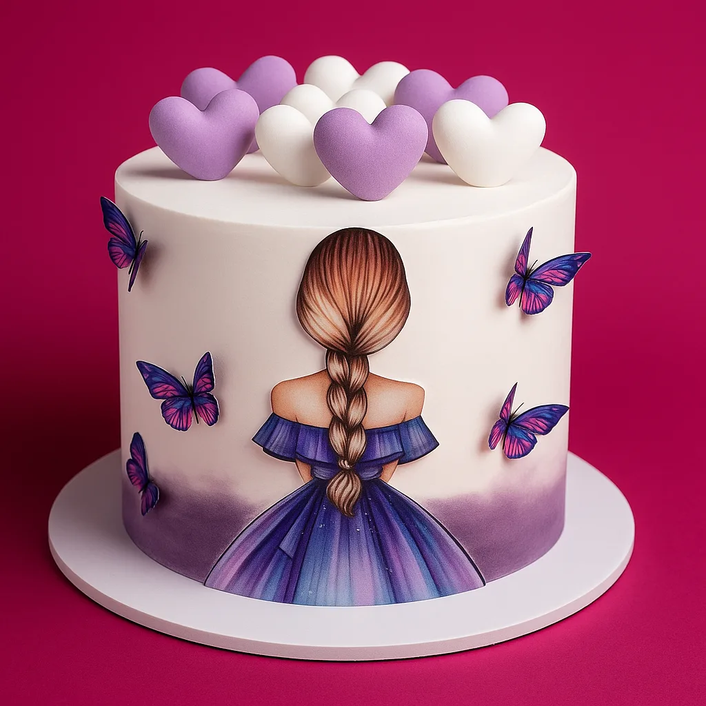 Butterfly Dreams Girl Cake - TF Cakes Online Delivery Freshly baked handcrafted Butterfly Dreams Girl Cake – Cake design by TF Cakes