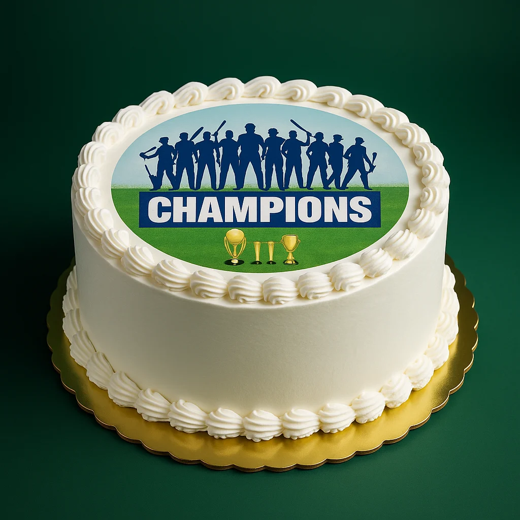 Champions Silhouette Photo Cake - TF Cakes Online Delivery Freshly baked handcrafted Champions Silhouette Photo Cake – Cake design by TF Cakes
