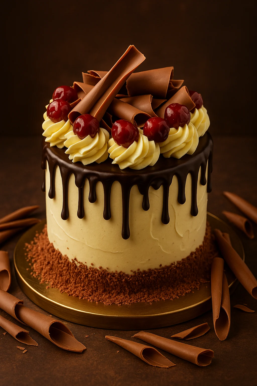 Cherry Cream Designer Cake - TF Cakes Online Delivery Freshly baked handcrafted Cherry Cream Designer Cake – Cake design by TF Cakes