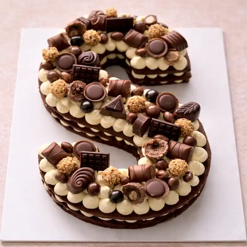Chocolate Royale Letter S Cake - TF Cakes Online Delivery Freshly baked handcrafted Chocolate Royale Letter S Cake – Cake design by TF Cakes
