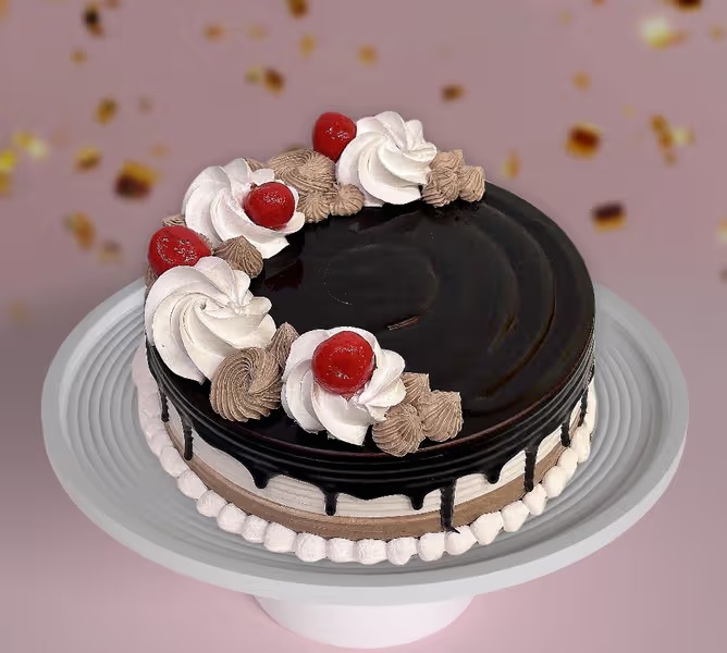 Freshly baked handcrafted Chocolate Cream Cake – Cake design by TF Cakes