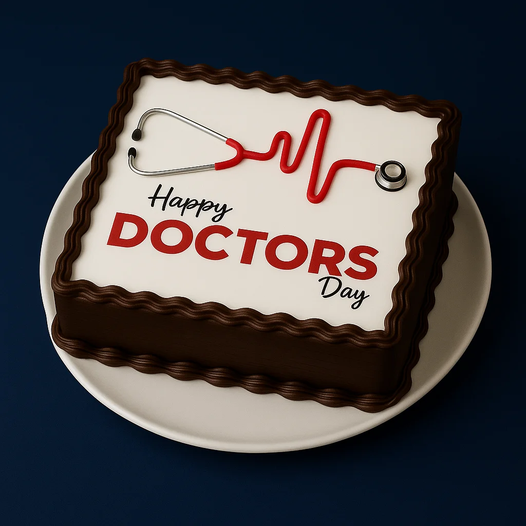 Chocolate Doctors Day Theme Cake - TF Cakes Online Delivery Freshly baked handcrafted Chocolate Doctors Day Theme Cake – Cake design by TF Cakes