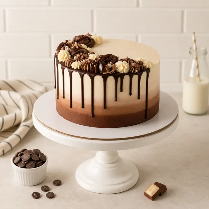 Chocolate Drip Celebration Cake - TF Cakes Online Delivery Freshly baked handcrafted Chocolate Drip Celebration Cake – Cake design by TF Cakes