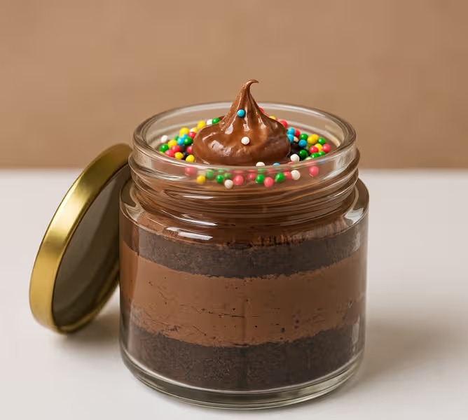Chocolate Hazelnut Jar Cake - TF Cakes Online Delivery Freshly baked handcrafted Chocolate Hazelnut Jar Cake – Cake design by TF Cakes