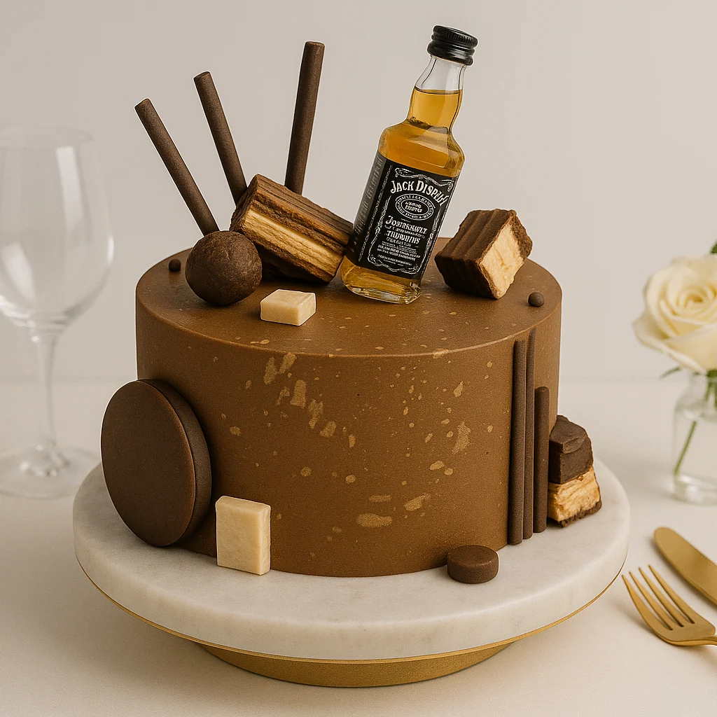 Chocolate Whiskey Chunk Cake - TF Cakes Online Delivery Freshly baked handcrafted Chocolate Whiskey Chunk Cake – Cake design by TF Cakes