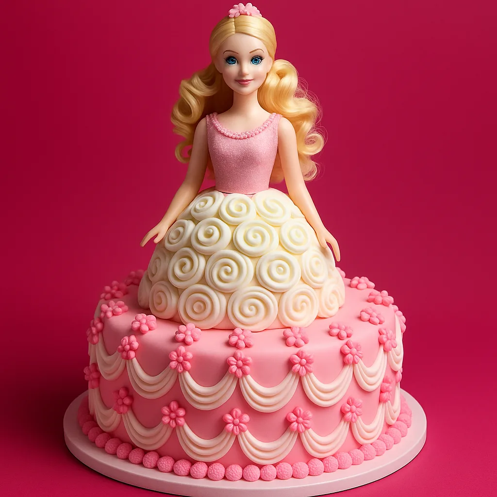 Classic Barbie Doll Cake - TF Cakes Online Delivery Freshly baked handcrafted Classic Barbie Doll Cake – Cake design by TF Cakes