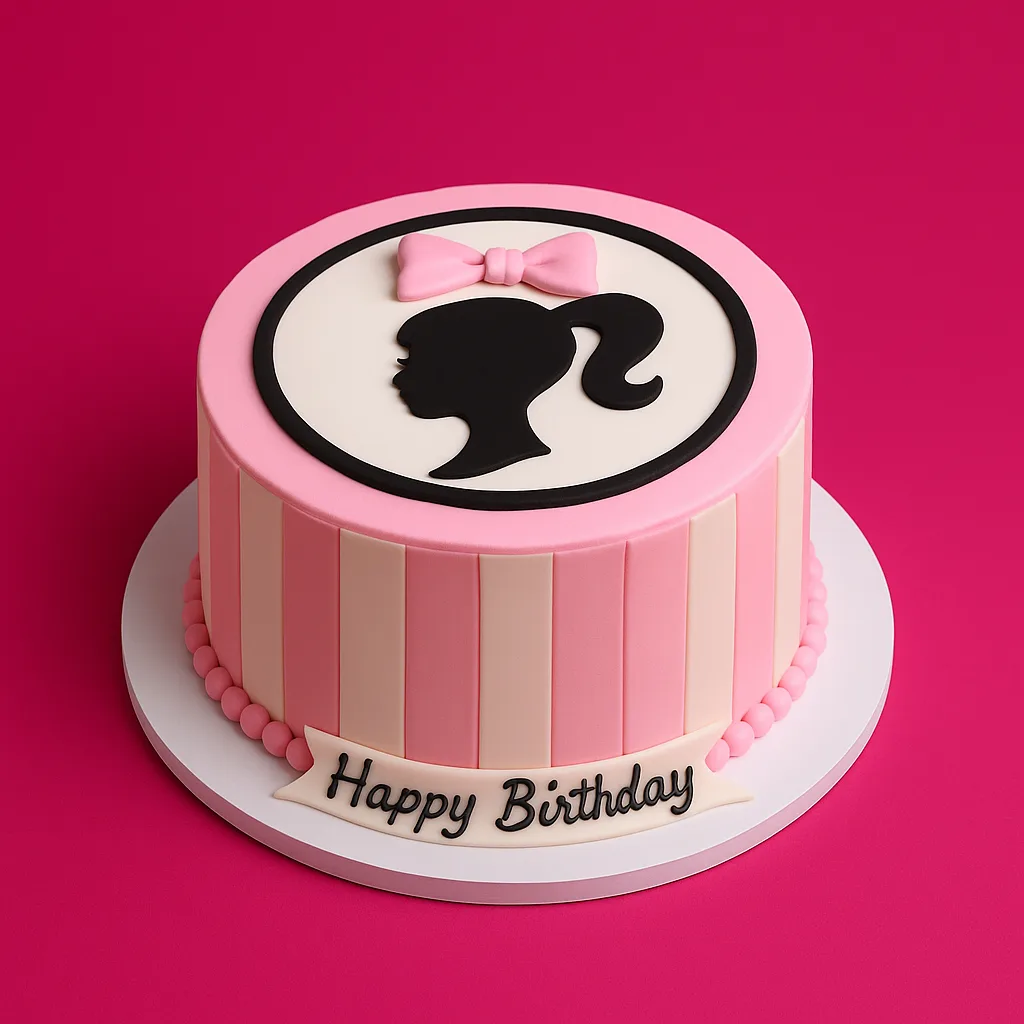 Classic Barbie Silhouette Cake - TF Cakes Online Delivery Freshly baked handcrafted Classic Barbie Silhouette Cake – Cake design by TF Cakes