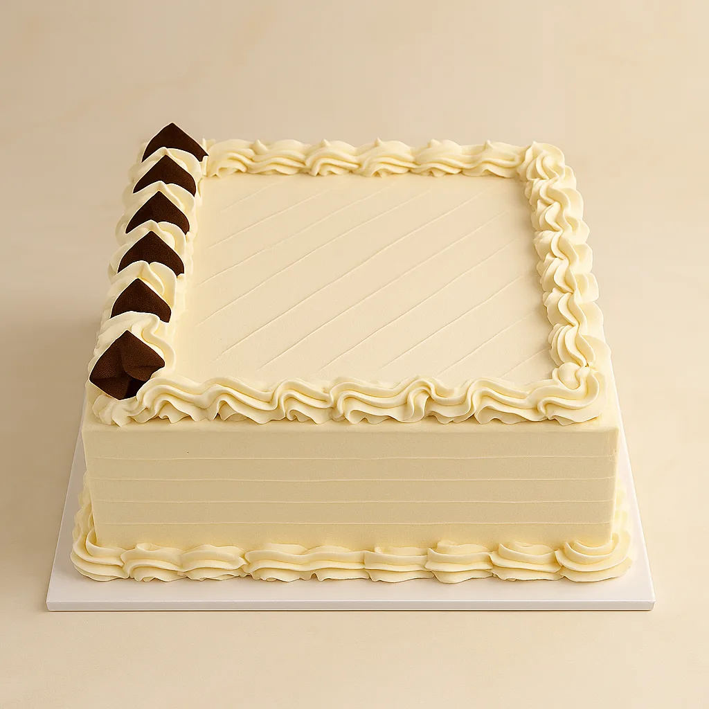 Classic Square Vanilla Cake - TF Cakes Online Delivery Freshly baked handcrafted Classic Square Vanilla Cake – Cake design by TF Cakes