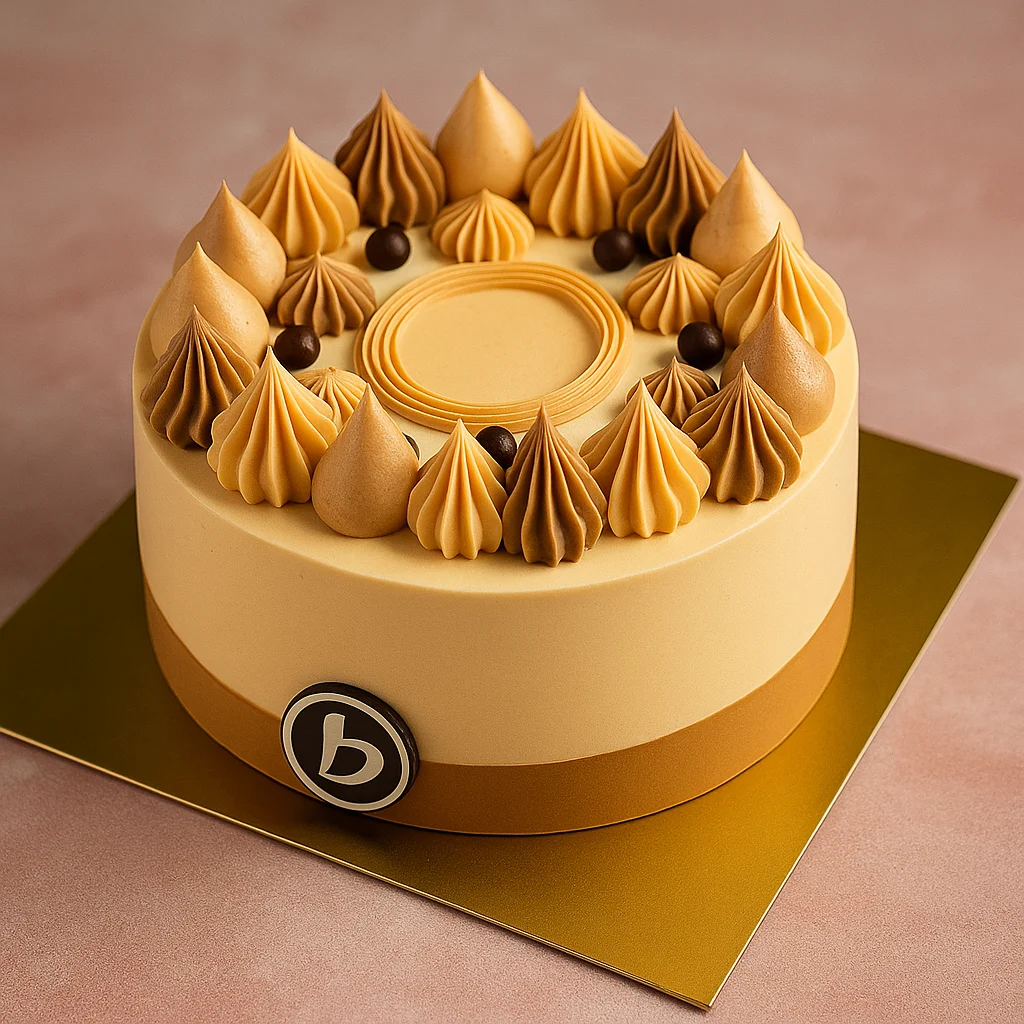 Coffee Cream Piped Cake - TF Cakes Online Delivery Freshly baked handcrafted Coffee Cream Piped Cake – Cake design by TF Cakes