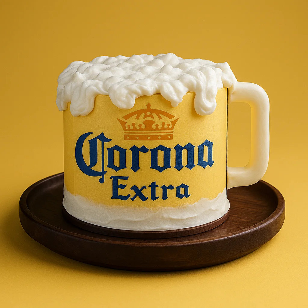 Corona Beer Mug Cake - TF Cakes Online Delivery Freshly baked handcrafted Corona Beer Mug Cake – Cake design by TF Cakes