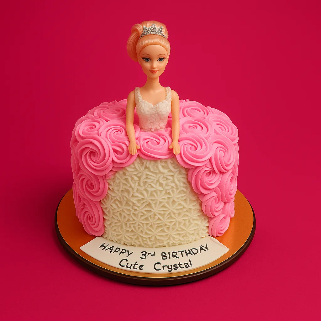 Crystal Barbie Cake - TF Cakes Online Delivery Freshly baked handcrafted Crystal Barbie Cake – Cake design by TF Cakes