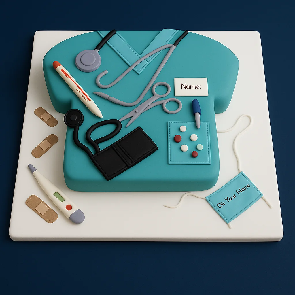 Doctor Scrubs Shirt Theme Cake - TF Cakes Online Delivery Freshly baked handcrafted Doctor Scrubs Shirt Theme Cake – Cake design by TF Cakes
