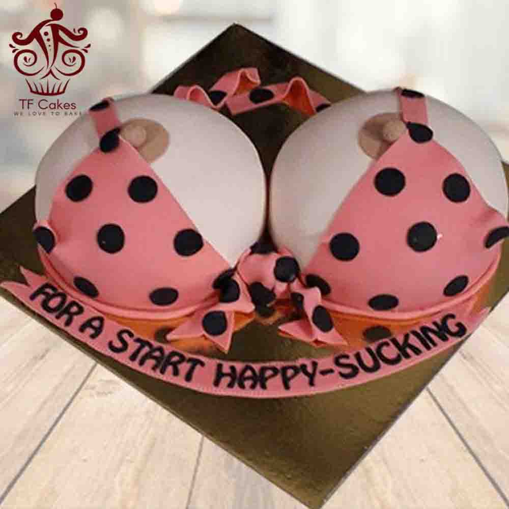 Dot Bikini Bachelorette Cake - TF Cakes Online Delivery Freshly baked handcrafted Dot Bikini Bachelorette Cake – Cake design by TF Cakes