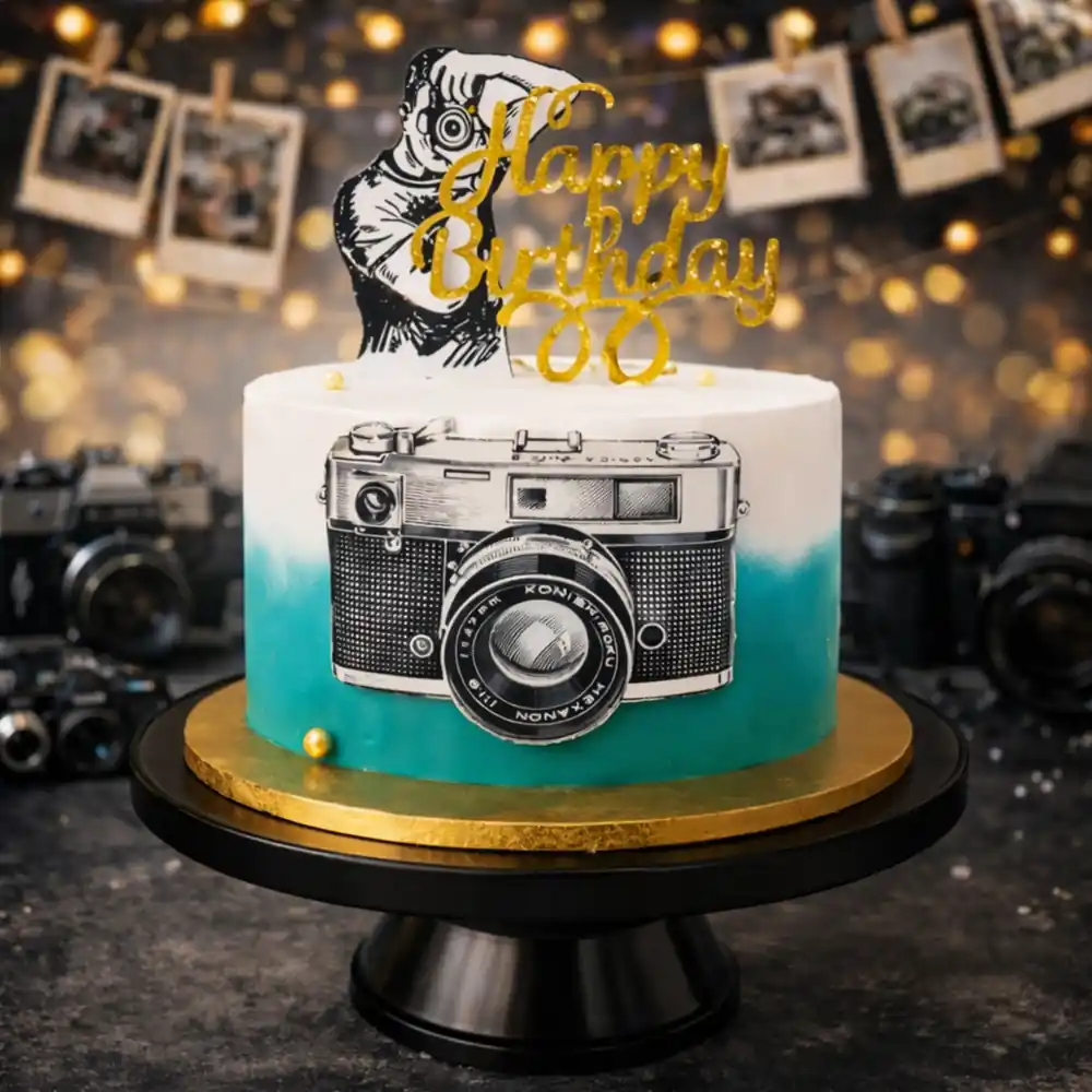 Film Maker Theme Cake - TF Cakes Online Delivery Freshly baked handcrafted Film Maker Theme Cake – Cake design by TF Cakes