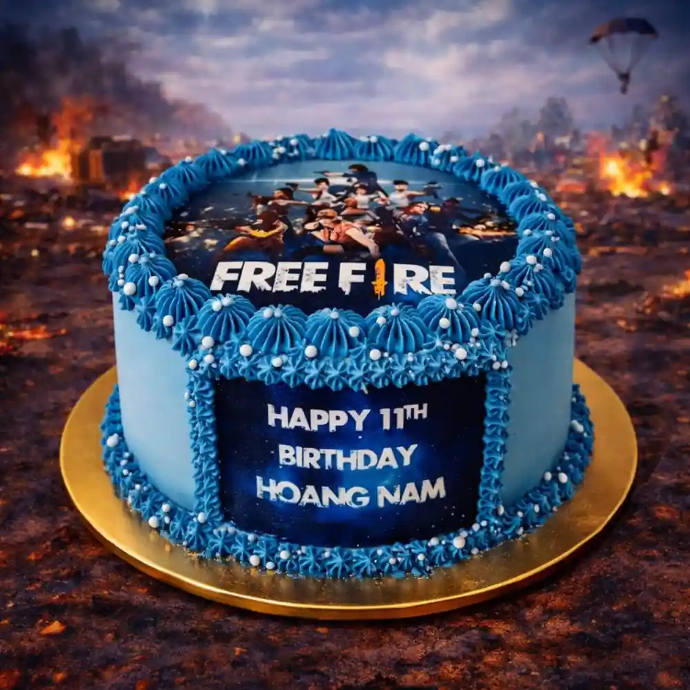 Free Fire Theme Birthday Cake - TF Cakes Online Delivery Freshly baked handcrafted Free Fire Theme Birthday Cake – Cake design by TF Cakes