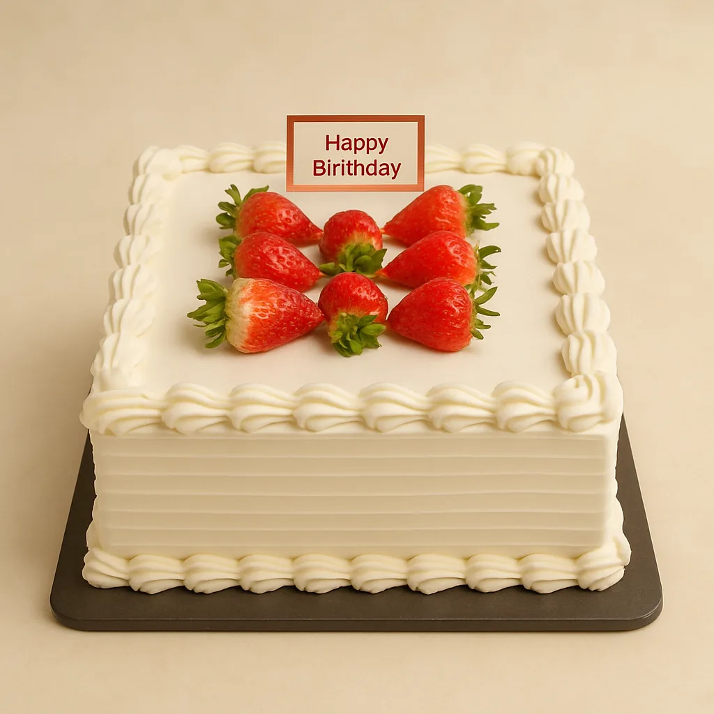 Fresh Strawberry Square Cake - TF Cakes Online Delivery Freshly baked handcrafted Fresh Strawberry Square Cake – Cake design by TF Cakes