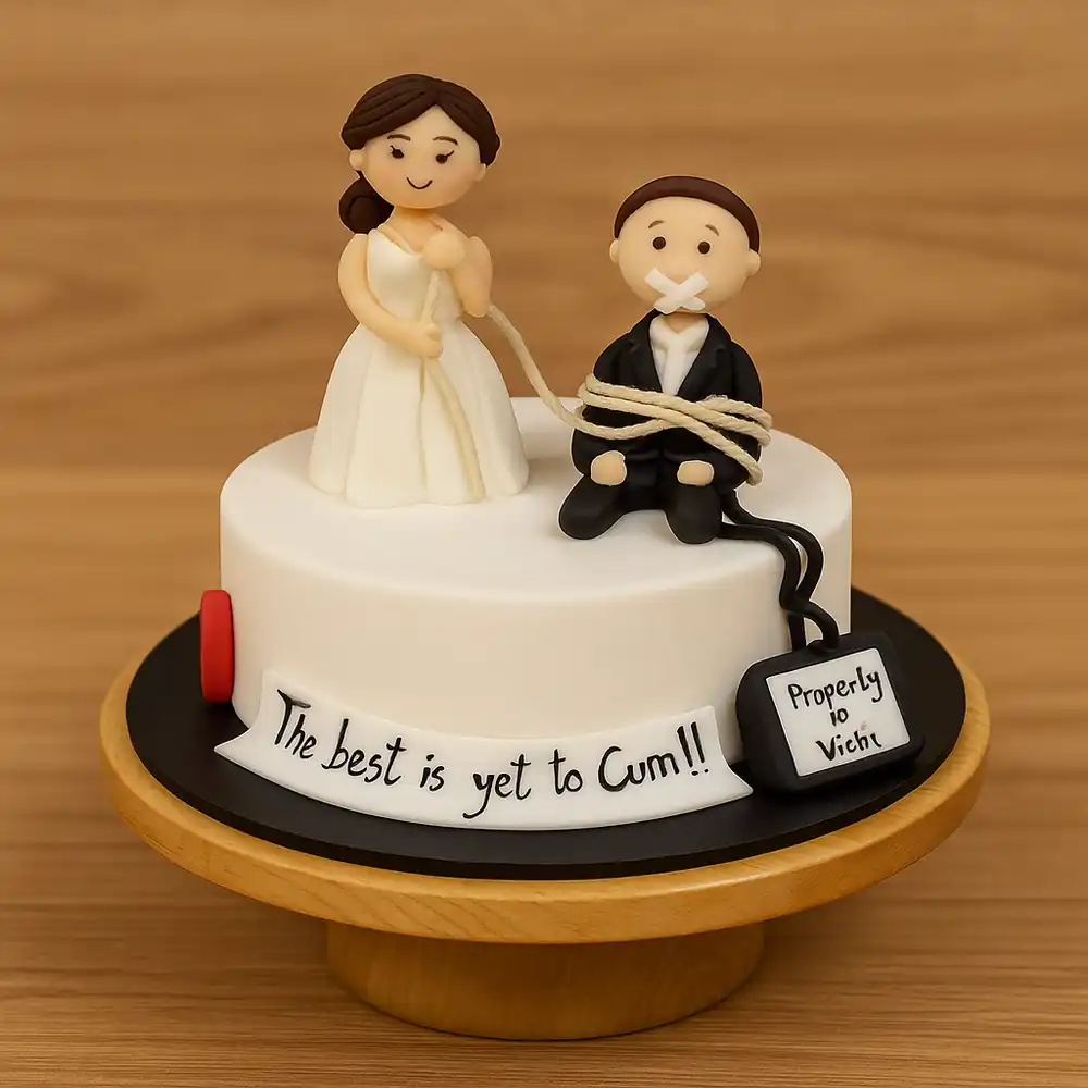 Funny Bride and Groom Game Over Cake - TF Cakes Online Delivery Freshly baked handcrafted Funny Bride and Groom Game Over Cake – Cake design by TF Cakes