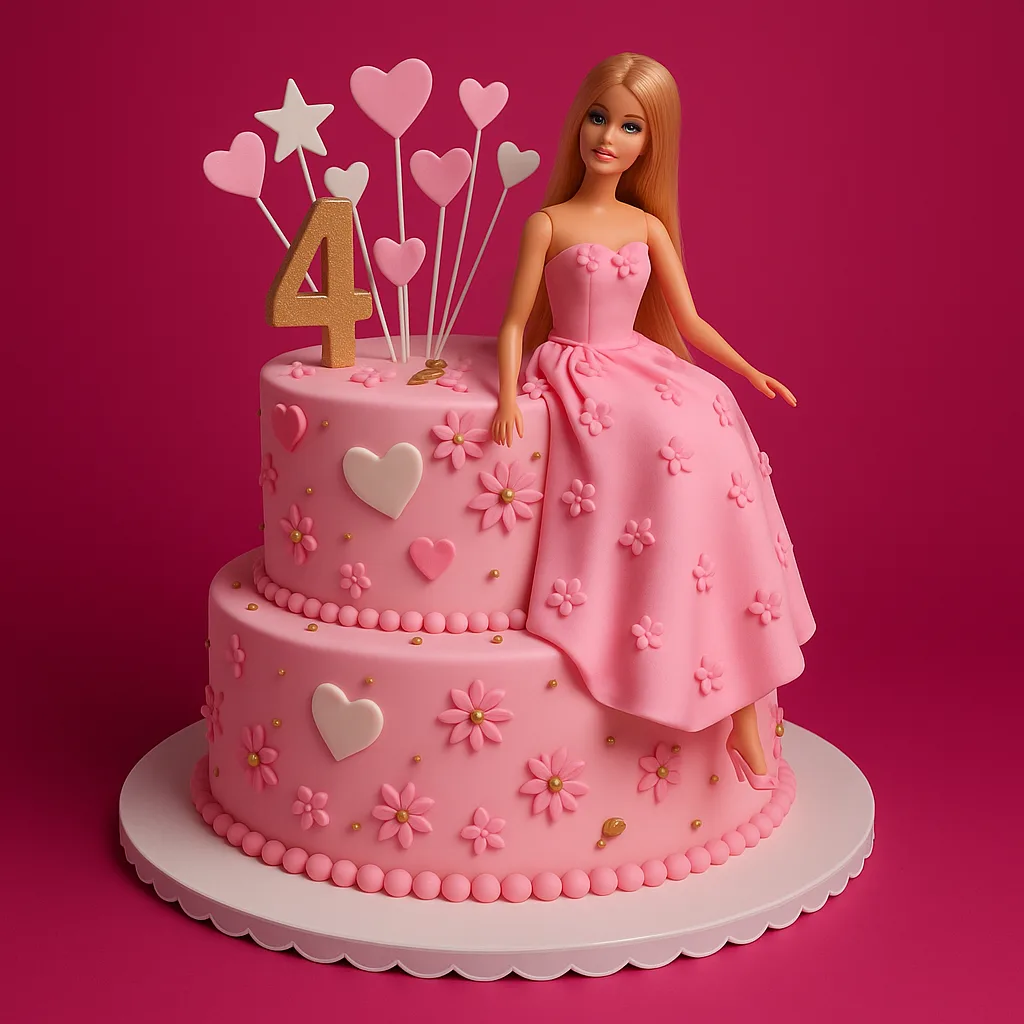Gold Accented Pink & Blue Floral Cake - TF Cakes Online Delivery Freshly baked handcrafted Gold Accented Pink & Blue Floral Cake – Cake design by TF Cakes