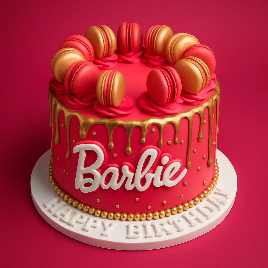 Golden Drip Barbie Cake - TF Cakes Online Delivery Freshly baked handcrafted Golden Drip Barbie Cake – Cake design by TF Cakes