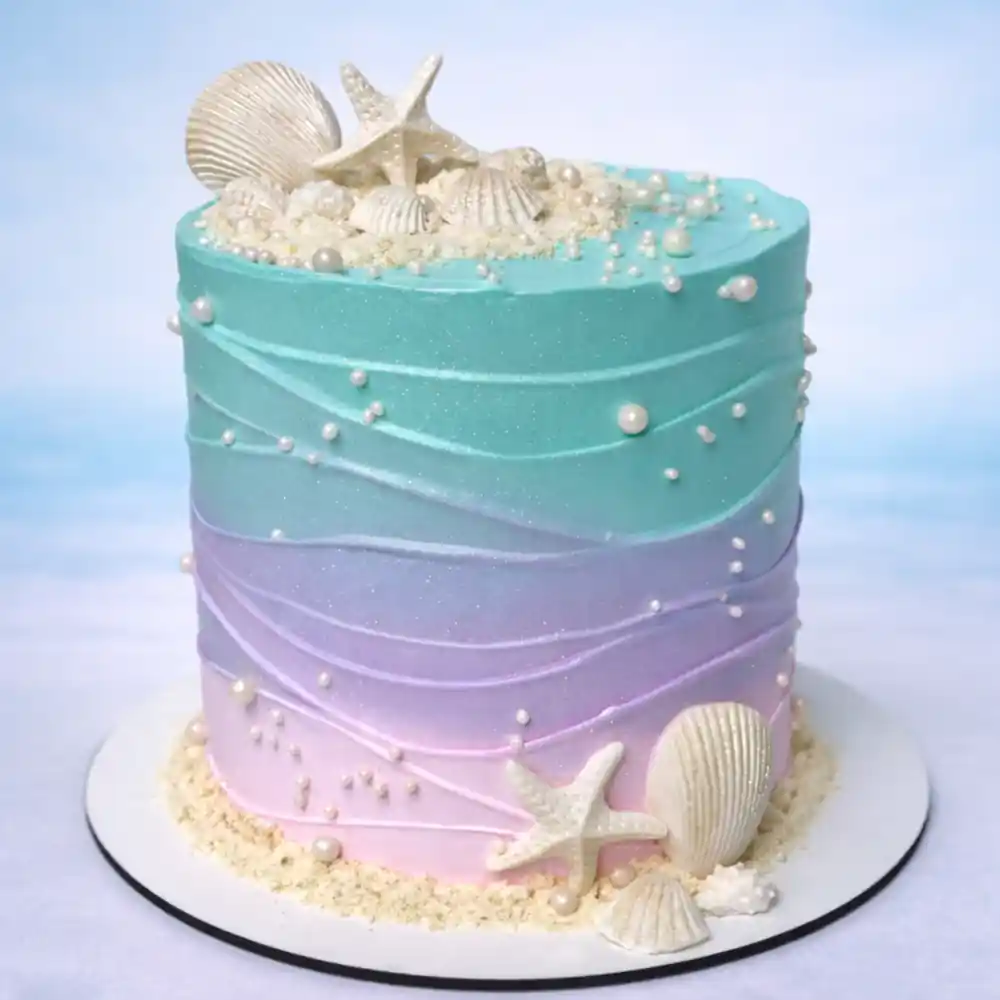 Happy Birthday Mermaid Cake - TF Cakes Online Delivery Freshly baked handcrafted Happy Birthday Mermaid Cake – Cake design by TF Cakes
