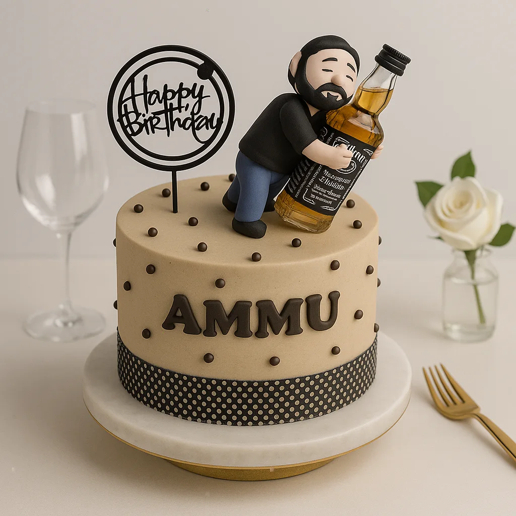 Hugging Whiskey Lover Cake - TF Cakes Online Delivery Freshly baked handcrafted Hugging Whiskey Lover Cake – Cake design by TF Cakes