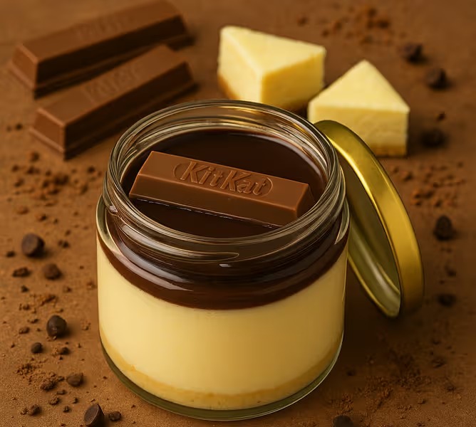 KitKat Crunch Cheese Jar Cake - TF Cakes Online Delivery Freshly baked handcrafted KitKat Crunch Cheese Jar Cake – Cake design by TF Cakes