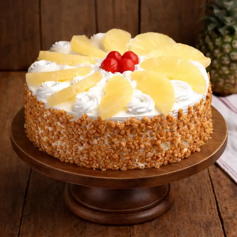Freshly baked handcrafted Nutty Pineapple Fantasy Cake – Cake design by TF Cakes