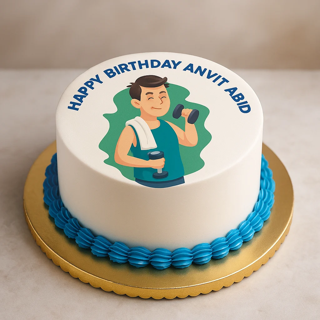 Personalized Anvit Abid Photo Cake - TF Cakes Online Delivery Freshly baked handcrafted Personalized Anvit Abid Photo Cake – Cake design by TF Cakes