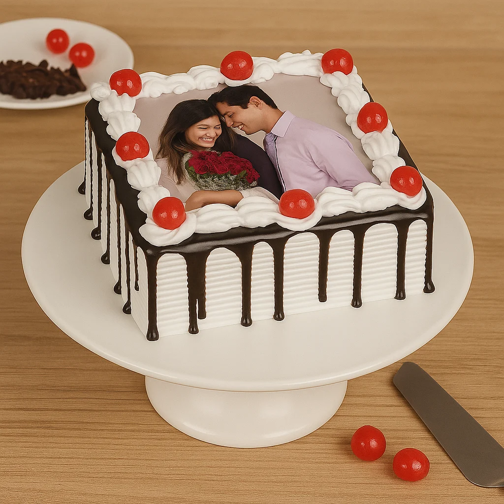 Chocolate Photo Drip Cake - TF Cakes Online Delivery Freshly baked handcrafted Chocolate Photo Drip Cake – Cake design by TF Cakes