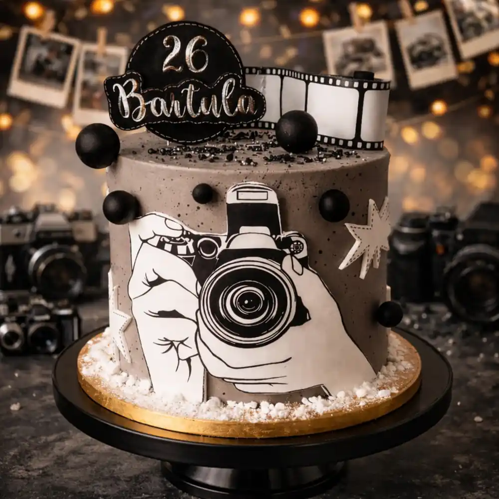 Photography Theme Birthday Cake - TF Cakes Online Delivery Freshly baked handcrafted Photography Theme Birthday Cake – Cake design by TF Cakes