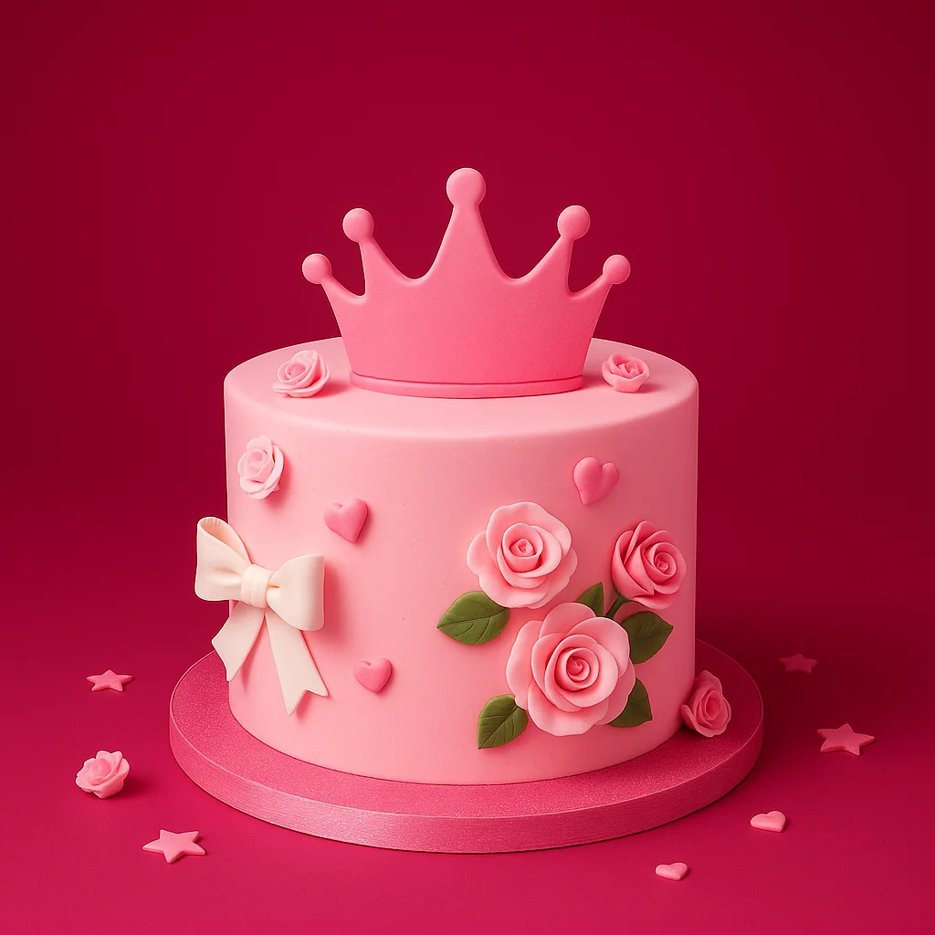 Pink Crown Cake - TF Cakes Online Delivery Freshly baked handcrafted Pink Crown Cake – Cake design by TF Cakes