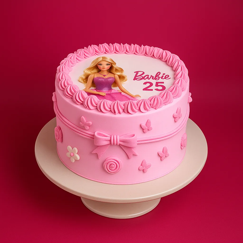 Pink Ribbon and Butterfly Cake - TF Cakes Online Delivery Freshly baked handcrafted Pink Ribbon and Butterfly Cake – Cake design by TF Cakes