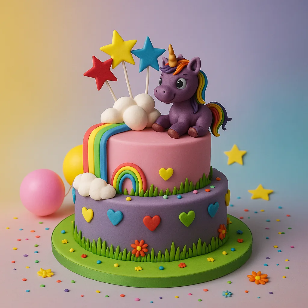 Pink and Gold Unicorn Rosette Cake - TF Cakes Online Delivery Freshly baked handcrafted Pink and Gold Unicorn Rosette Cake – Cake design by TF Cakes
