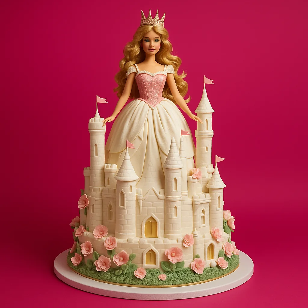 Princess Castle Doll Cake - TF Cakes Online Delivery Freshly baked handcrafted Princess Castle Doll Cake – Cake design by TF Cakes