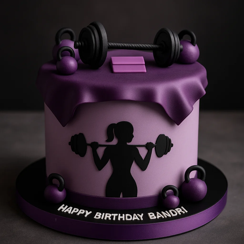 Purple Ombre Workout Cake - TF Cakes Online Delivery Freshly baked handcrafted Purple Ombre Workout Cake – Cake design by TF Cakes