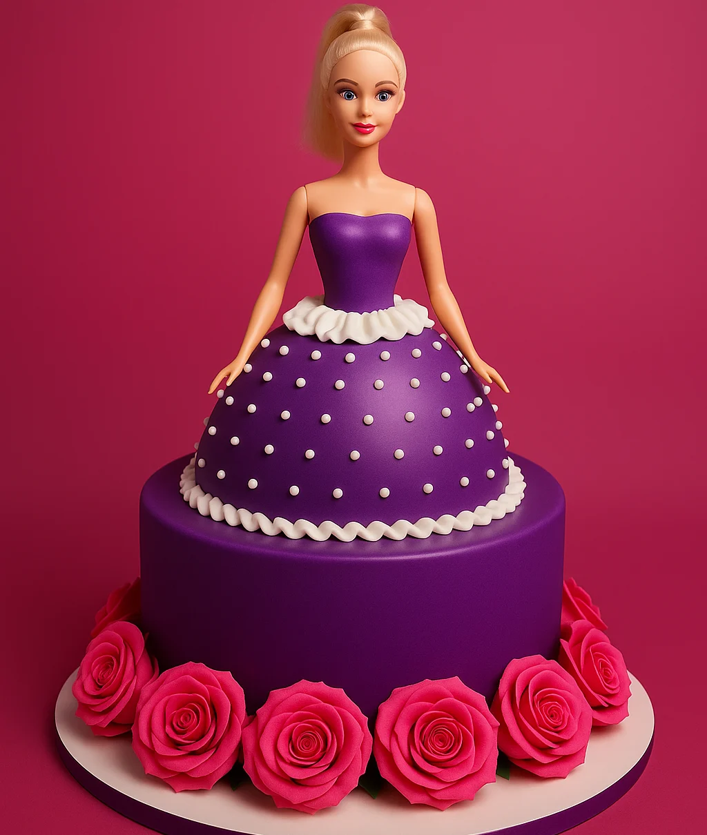 Purple Pearl Barbie Cake - TF Cakes Online Delivery Freshly baked handcrafted Purple Pearl Barbie Cake – Cake design by TF Cakes