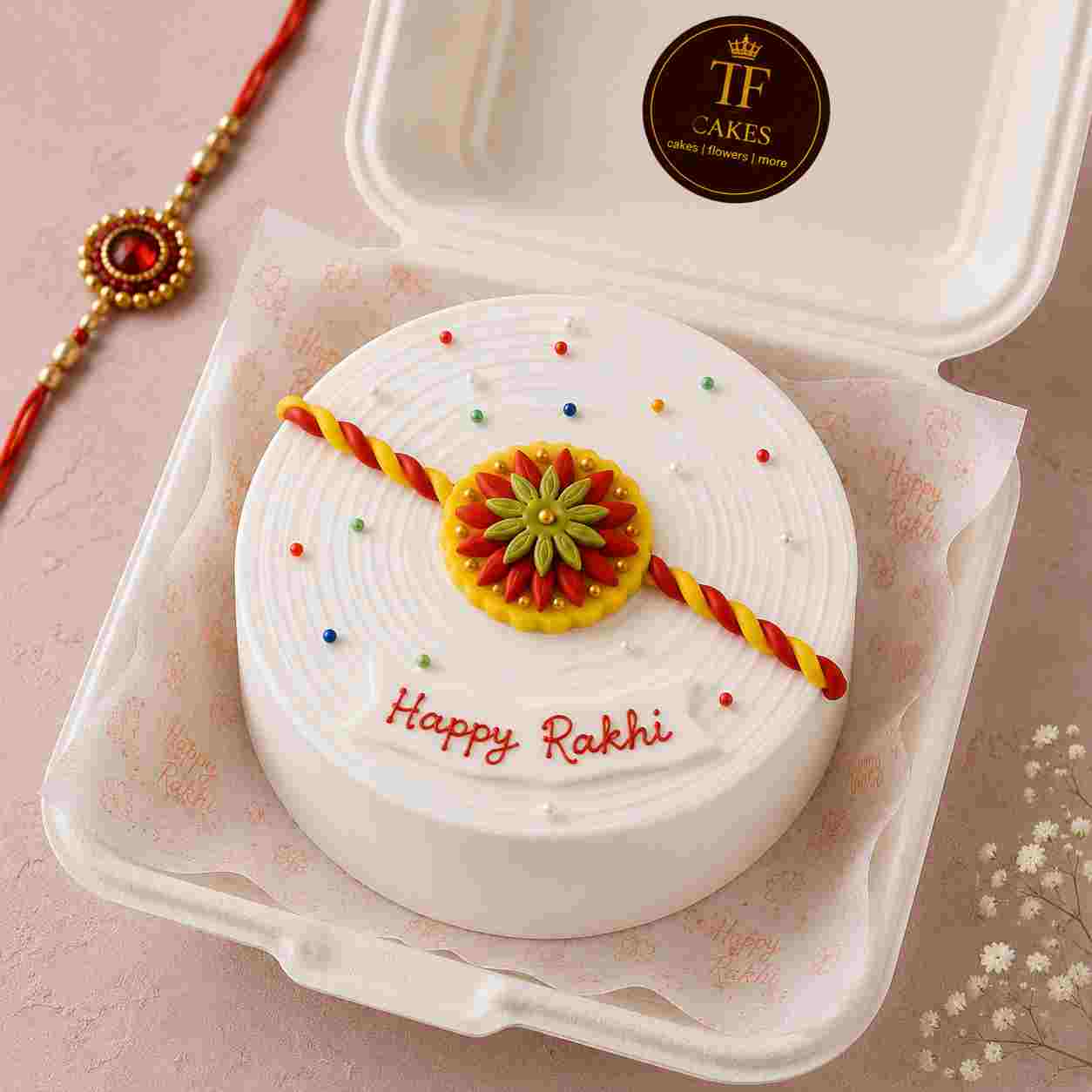 Rakhi Special Traditional Rakhi Cake - TF Cakes Online Delivery Freshly baked handcrafted Rakhi Special Traditional Rakhi Cake – Cake design by TF Cakes