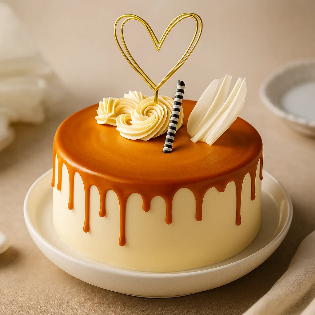 Simple Elegance Caramel Drip Cake - TF Cakes Online Delivery Freshly baked handcrafted Simple Elegance Caramel Drip Cake – Cake design by TF Cakes