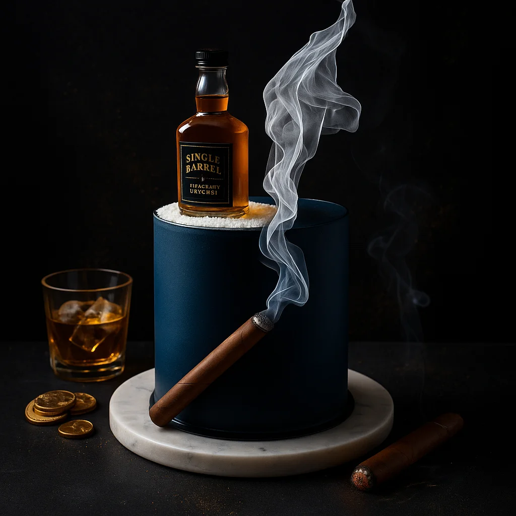 Single Barrel Cigar Cake - TF Cakes Online Delivery Freshly baked handcrafted Single Barrel Cigar Cake – Cake design by TF Cakes