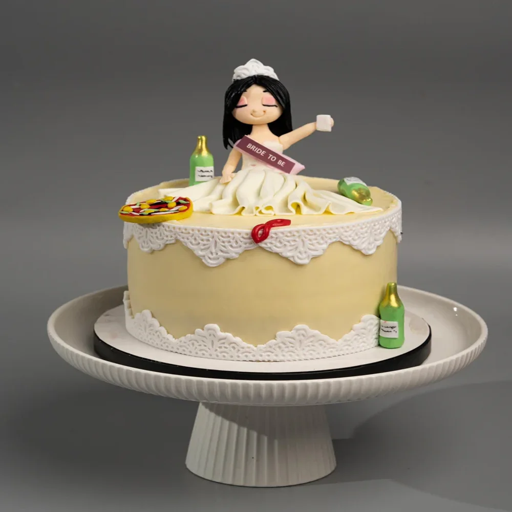 Fun Bride To Be Celebration Theme Cake - TF Cakes Online Delivery Freshly baked handcrafted Fun Bride To Be Celebration Theme Cake – Cake design by TF Cakes