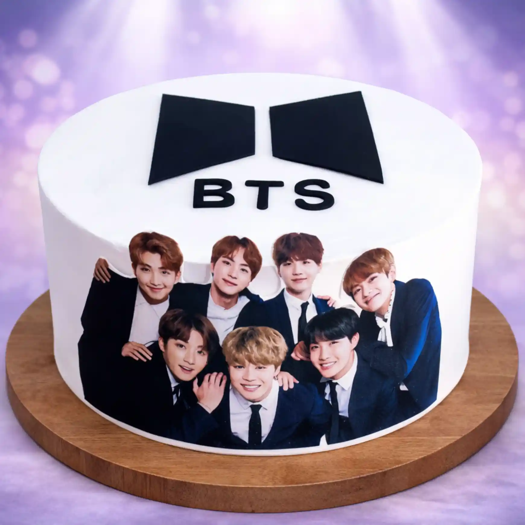 Classic BTS Photo Theme Cake - TF Cakes Online Delivery Freshly baked handcrafted Classic BTS Photo Theme Cake – Cake design by TF Cakes