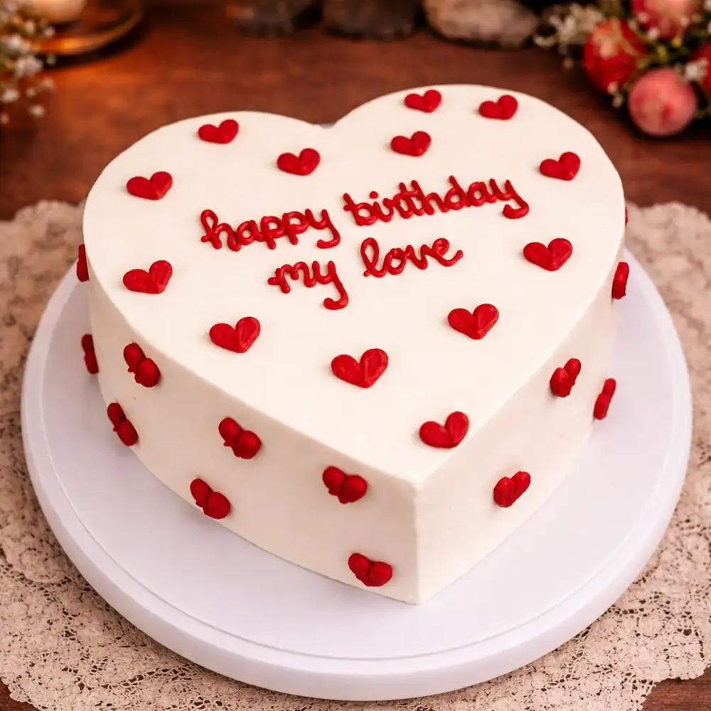 Happy Birthday My Love Heart Cake - TF Cakes Online Delivery Freshly baked handcrafted Happy Birthday My Love Heart Cake – Cake design by TF Cakes