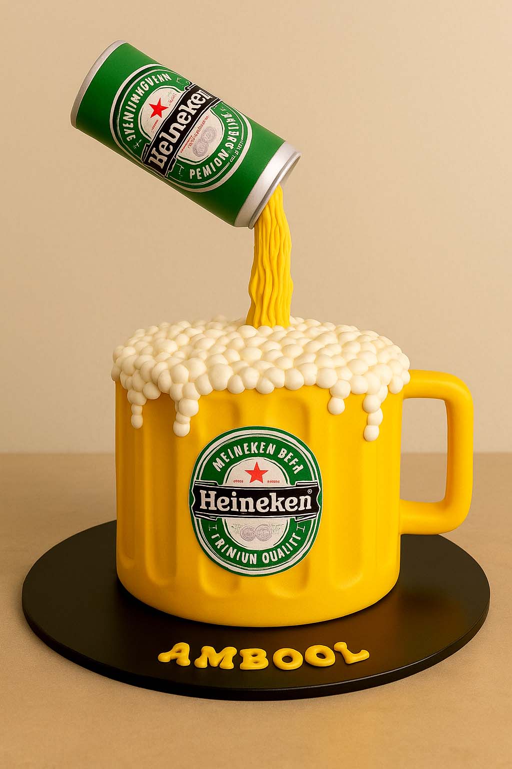 Heineken Beer Mug Cake - TF Cakes Online Delivery Freshly baked handcrafted Heineken Beer Mug Cake – Cake design by TF Cakes
